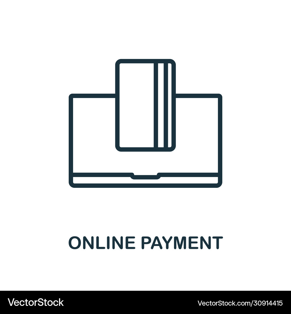 Online payment icon line style simple element Online payment icon line style simple element vector image