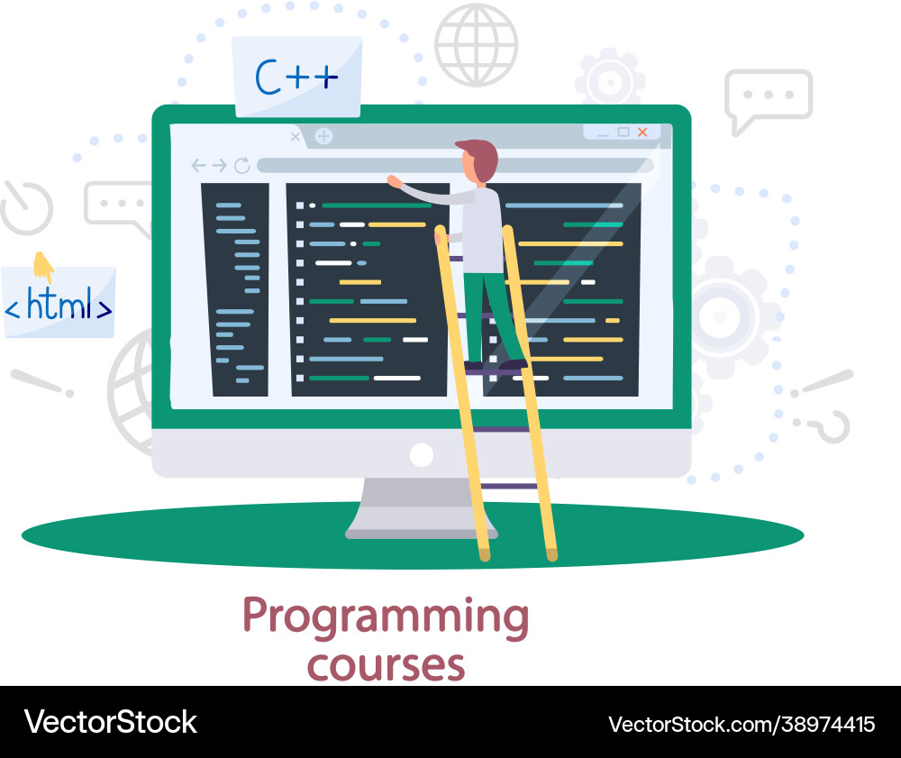 Programming courses online education coding vector image