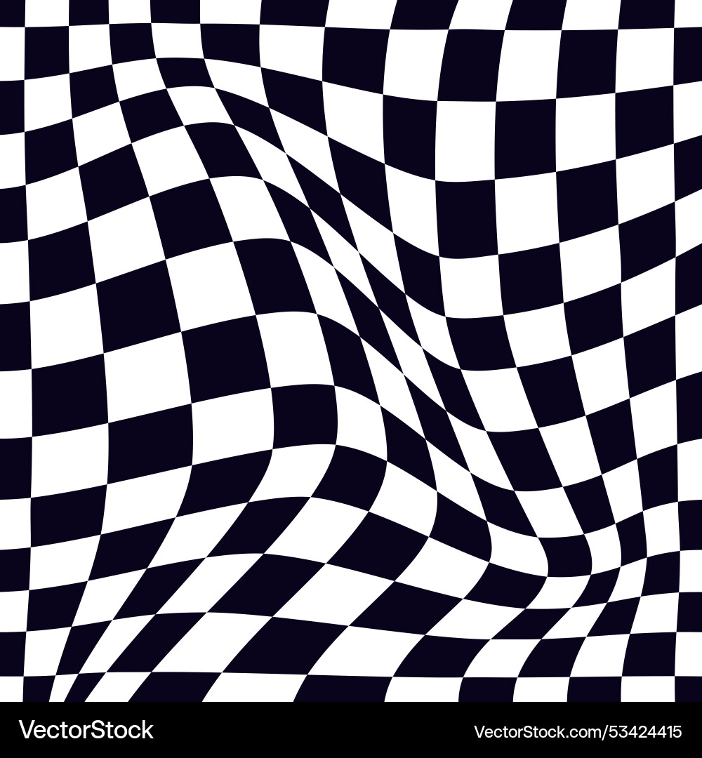 Psychedelic checkerboard pattern Psychedelic checkerboard pattern vector image