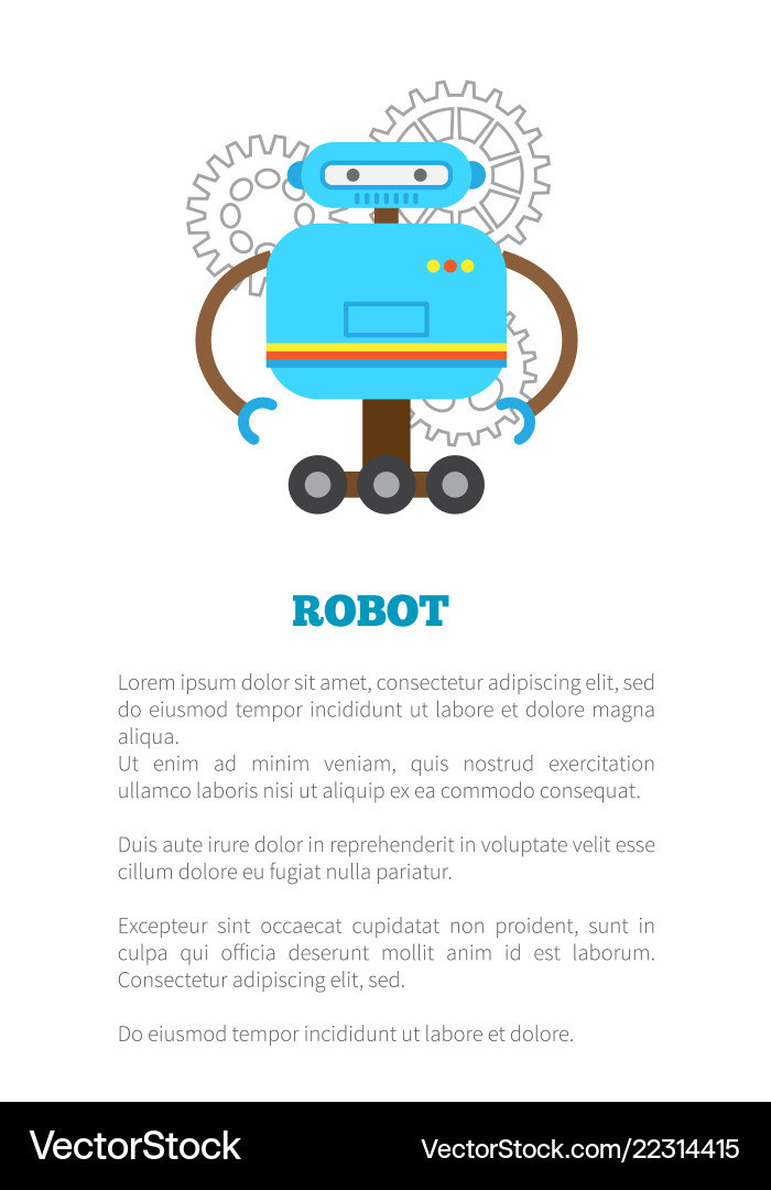 Robot poster with text sample Robot poster with text sample vector image