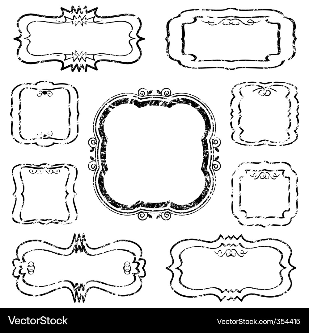 Rustic Black Frame Set Vector Image