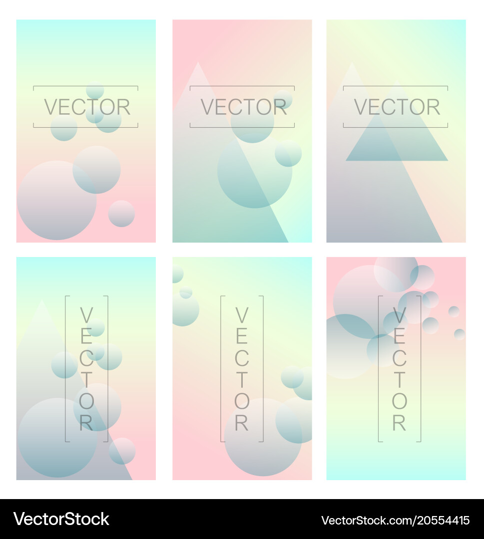 Screen gradient set with abstract background Vector Image
