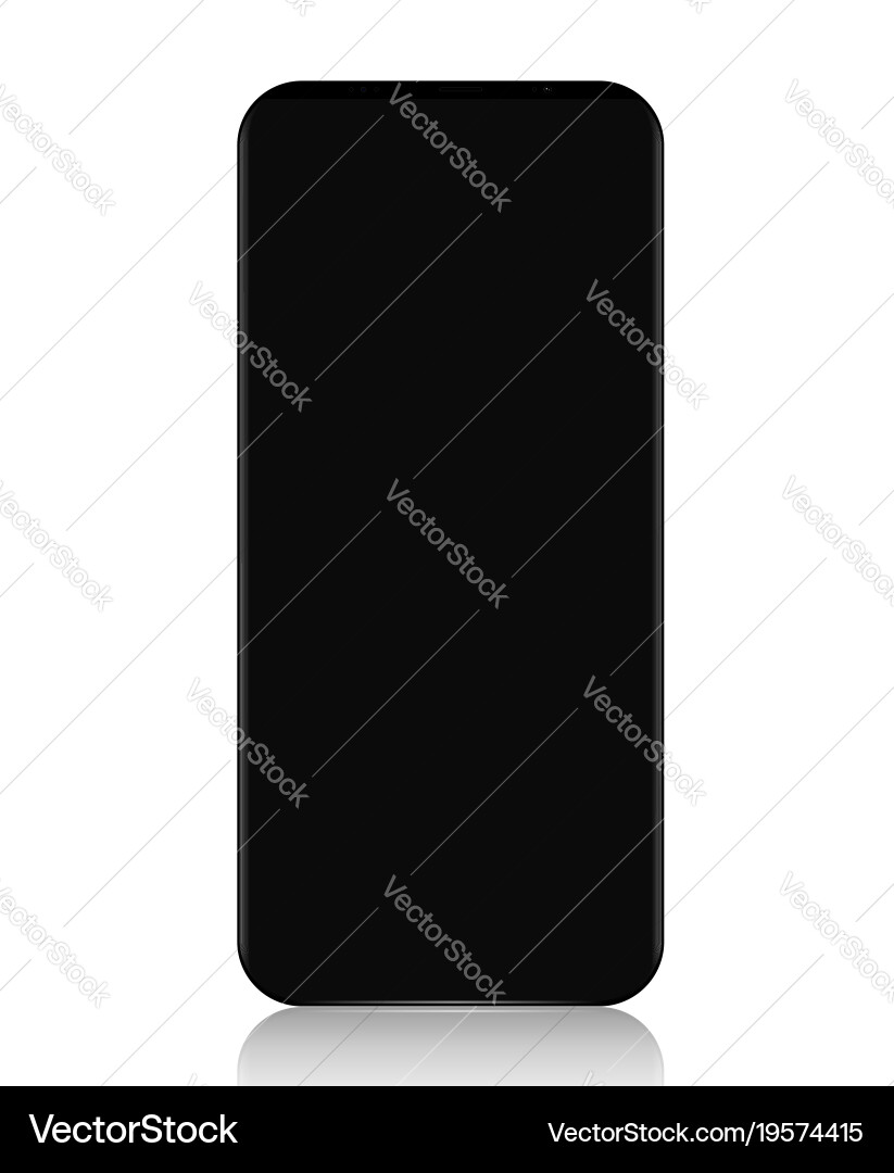 Smart phone black realistic on white background Vector Image