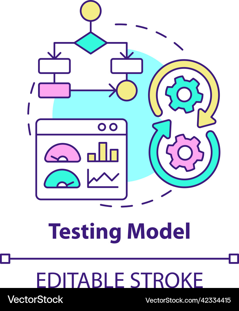 Testing model concept icon Testing model concept icon Vector Image