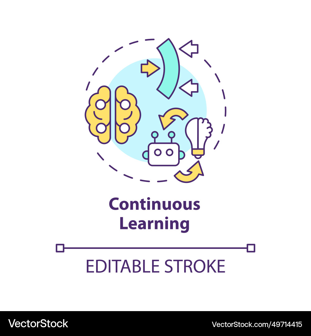 Thin line simple colorful continuous learning Thin line simple colorful continuous learning Vector Image