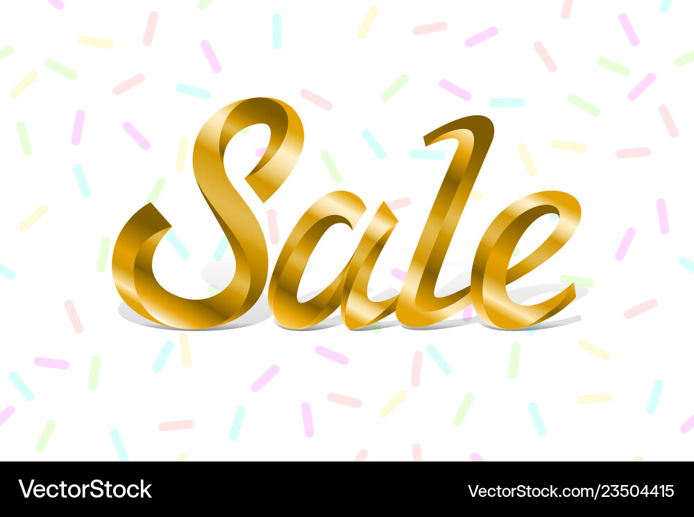 Verkauf goldene Textschrift von Gold auf weiß Verkauf goldene Textschrift von Gold auf weiß vektorbild