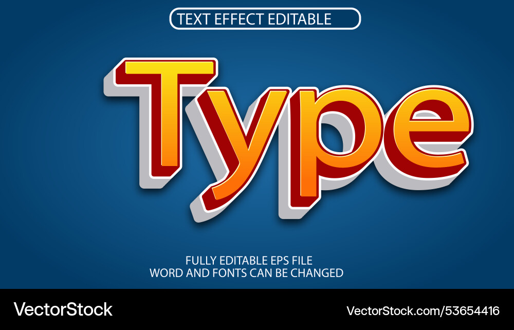 3d text effect type editable 3d text effect type editable vector image