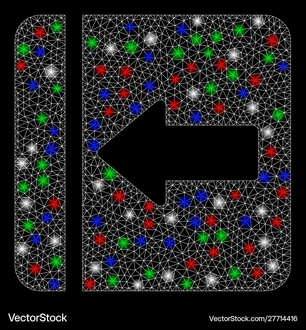Bright mesh network hide menu left with light Bright mesh network hide menu left with light vector image