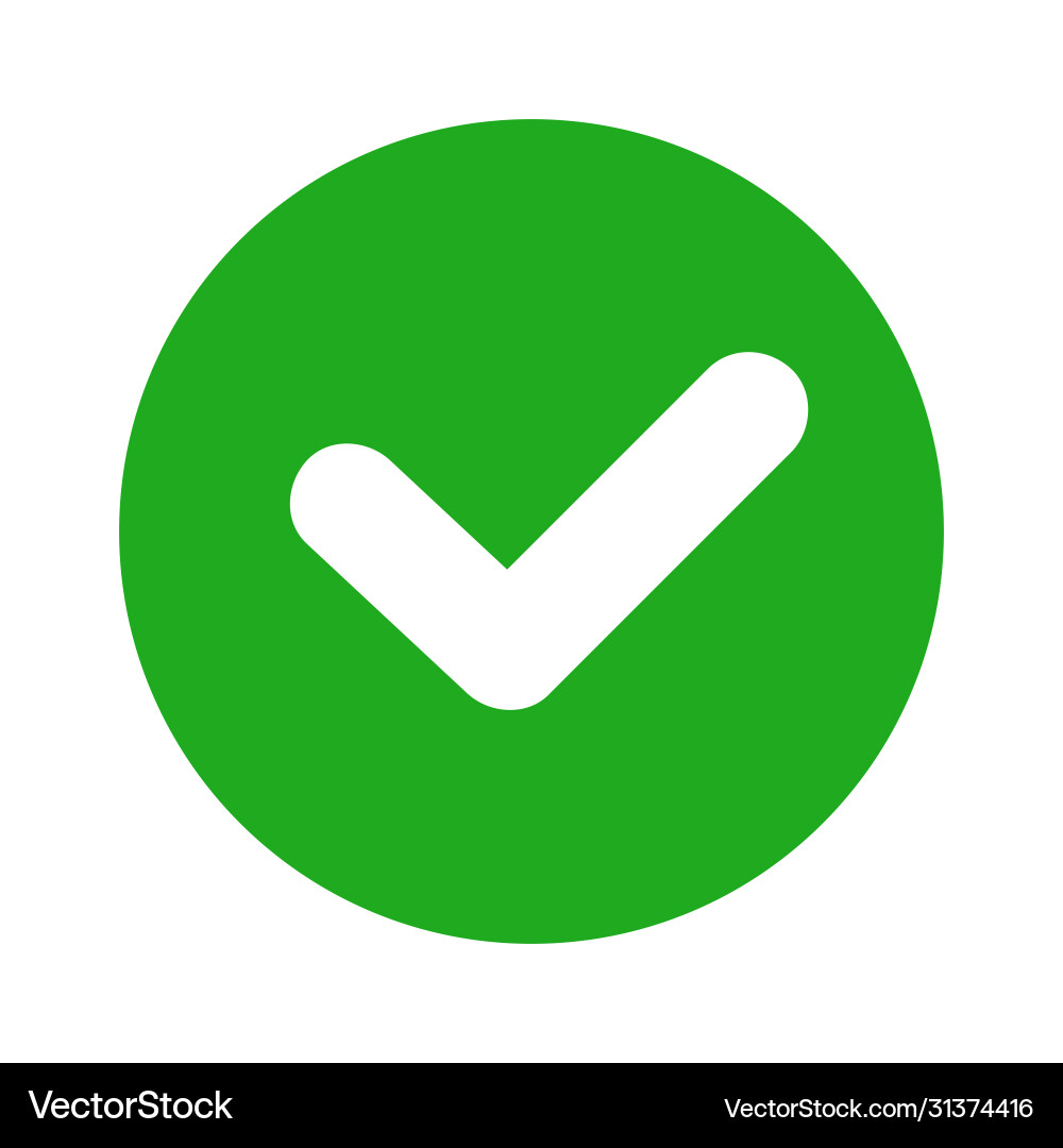 Check mark icons flat round buttons Check mark icons flat round buttons vector image