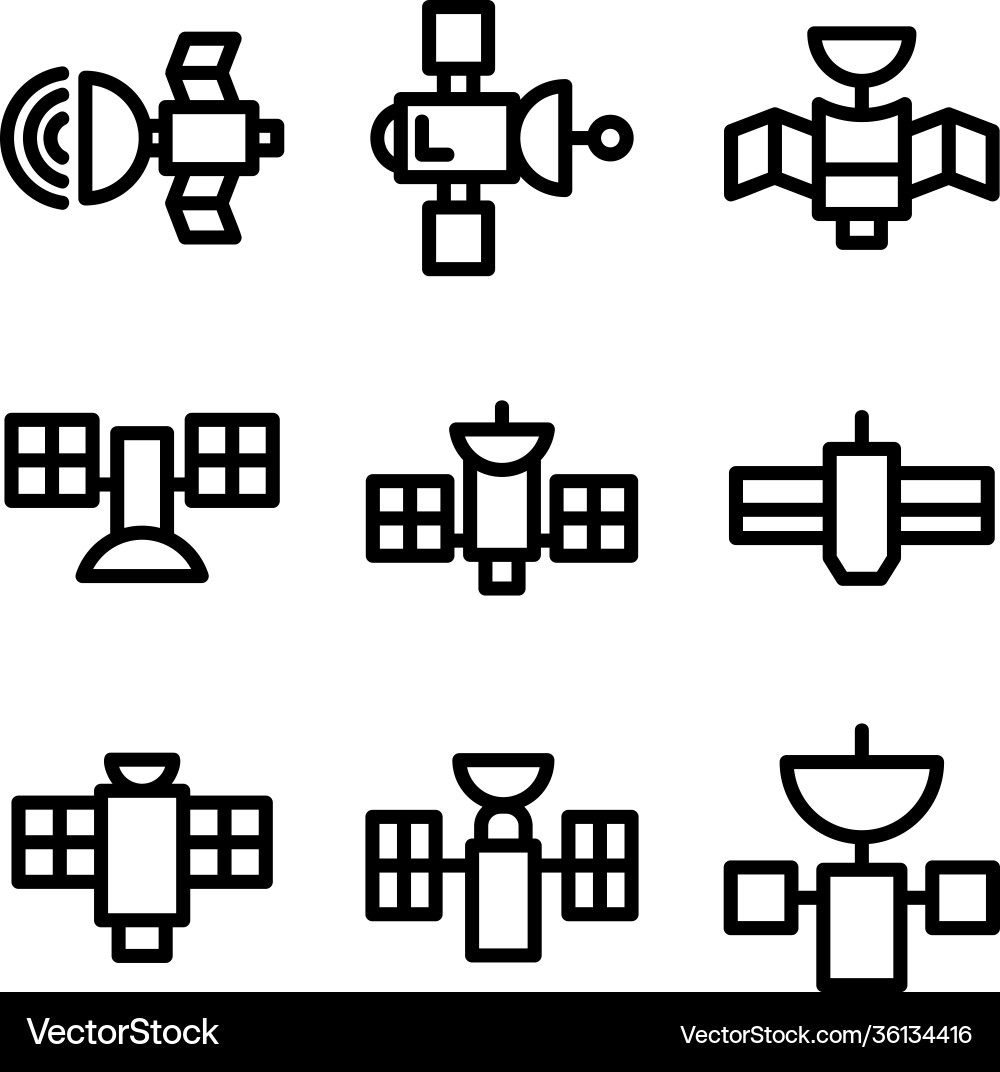 Communication satellite icon or logo isolated Communication satellite icon or logo isolated vector image