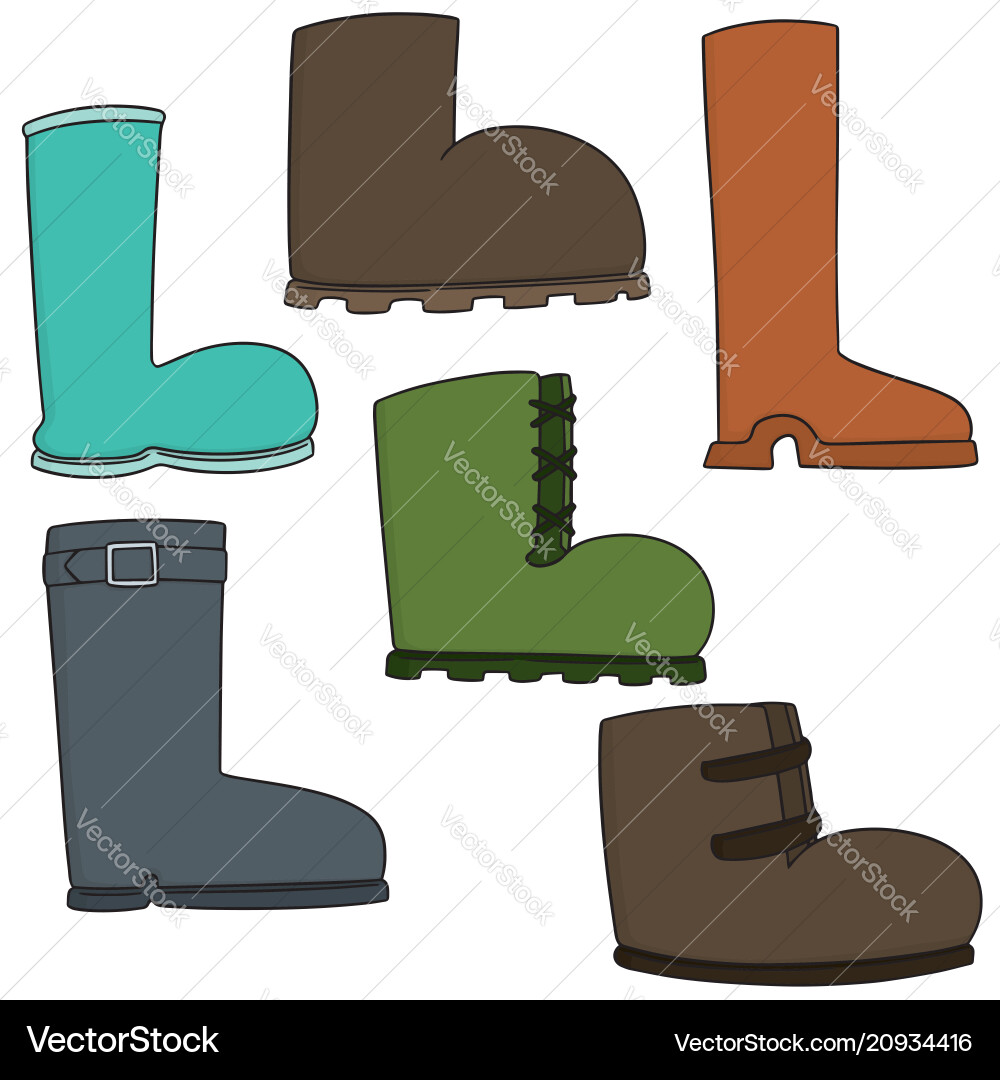Diverse Boot Collection vector image