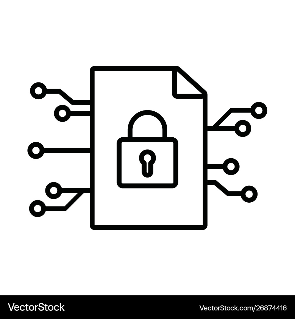 E-document with security password protection Vector Image