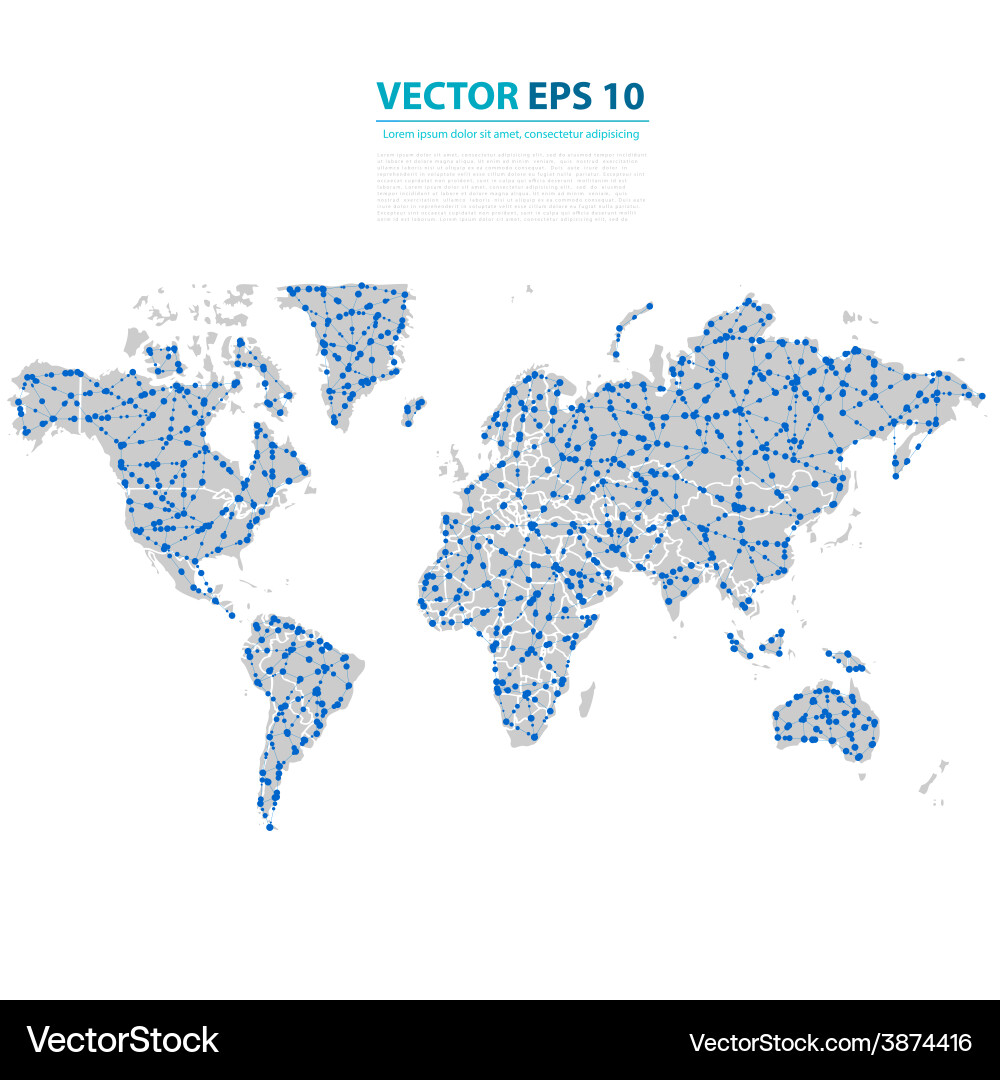 Global Network Connection Map vector image