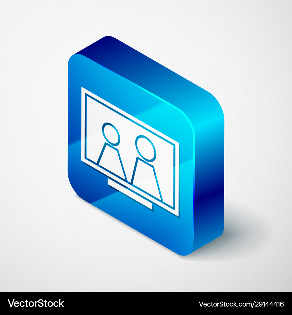 Isometric picture frame on table icon isolated Isometric picture frame on table icon isolated vector image