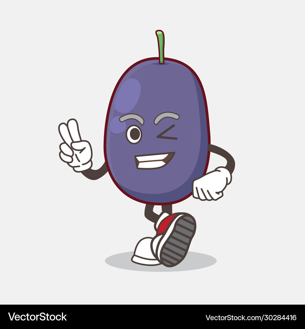 Java plum cartoon mascot character with two Vector Image