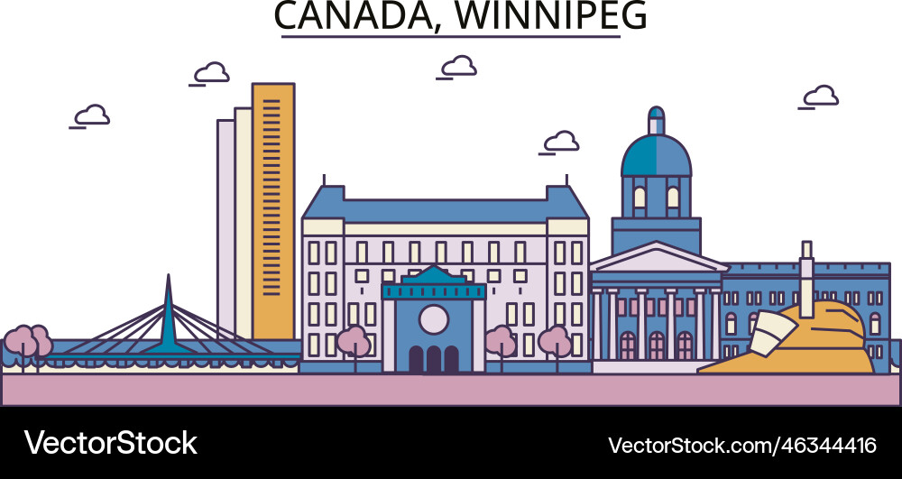 Kanada winnipeg Tourismus Sehenswürdigkeiten Stadt Kanada winnipeg Tourismus Sehenswürdigkeiten Stadt vektorbild