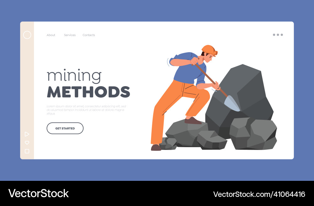 Mining methods landing page template extraction Mining methods landing page template extraction Vector Image
