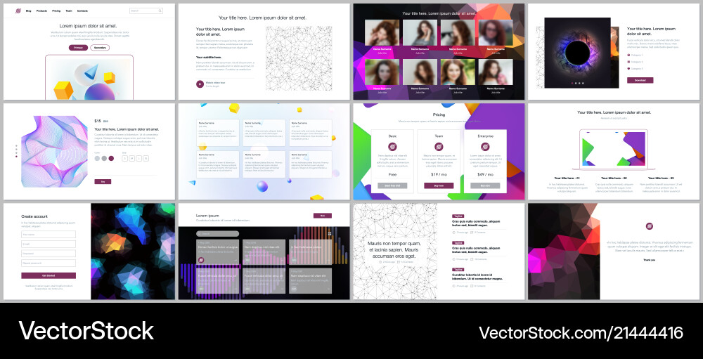 Templates for website design minimal Templates for website design minimal vector image