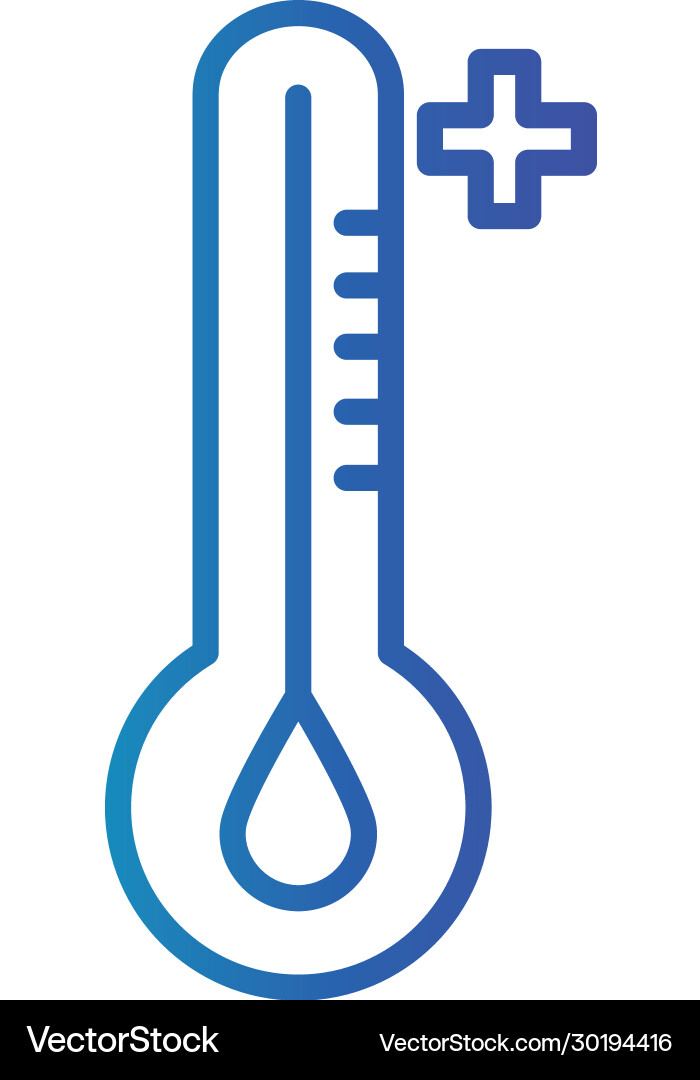 Thermometer temperature measure gradient line vector image