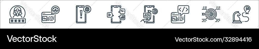 User experience line icons linear set quality User experience line icons linear set quality vector image