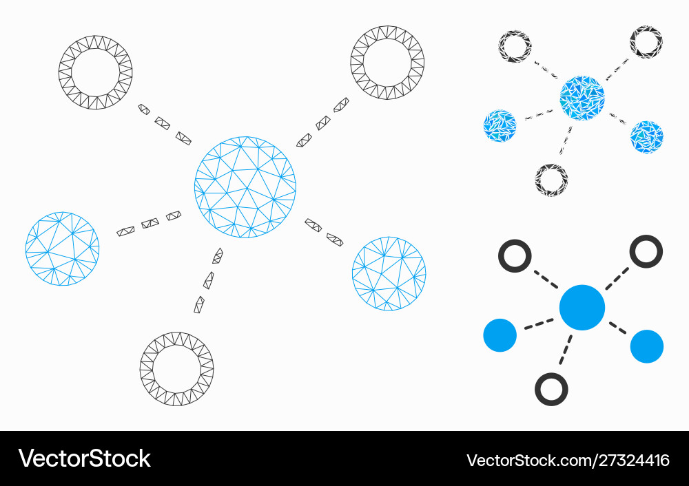 Virtual links mesh wire frame model Virtual links mesh wire frame model vector image