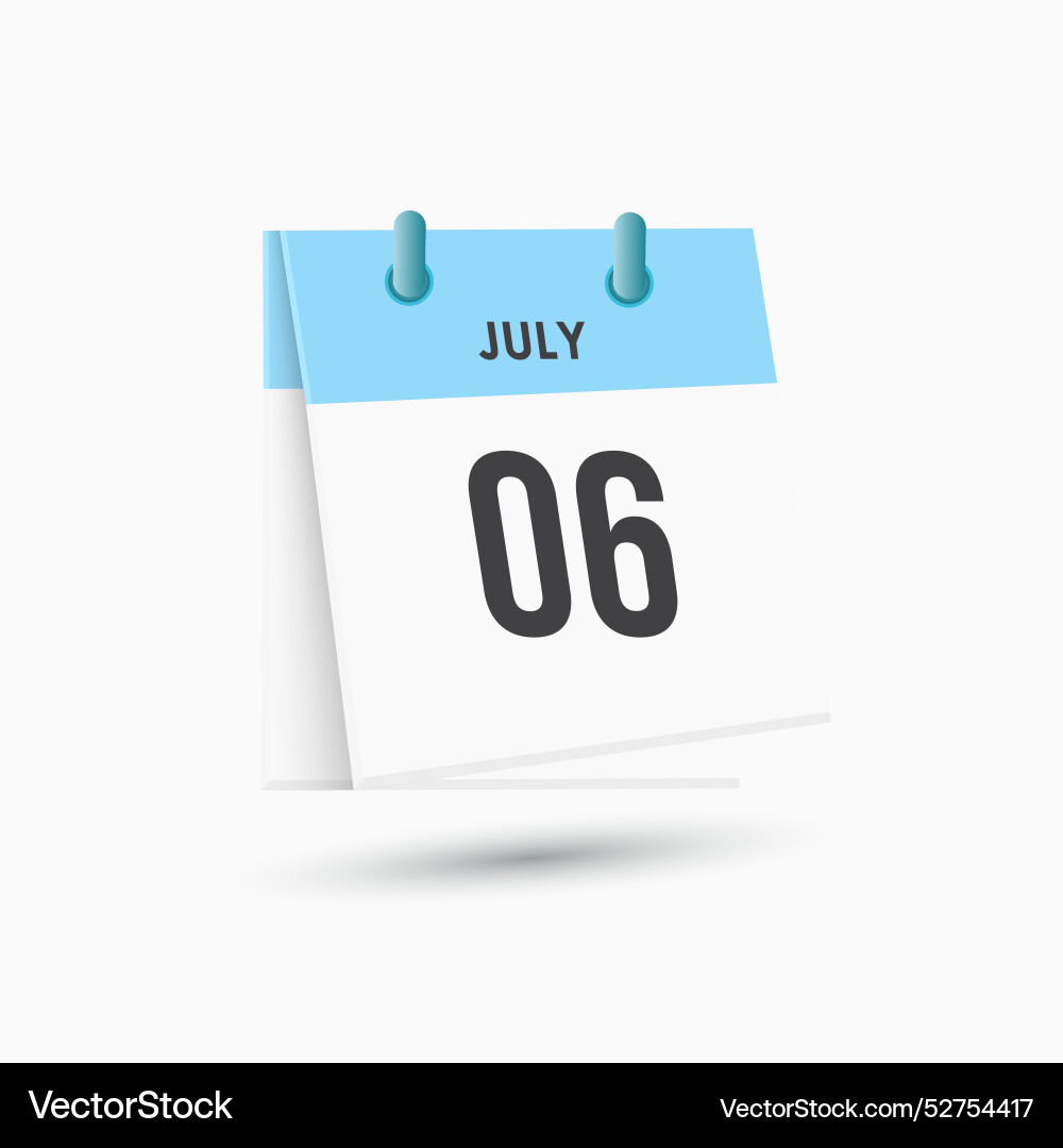 6 Juli - Kalender und Zeitplaner täglich 6 Juli - Kalender und Zeitplaner täglich vektorbild