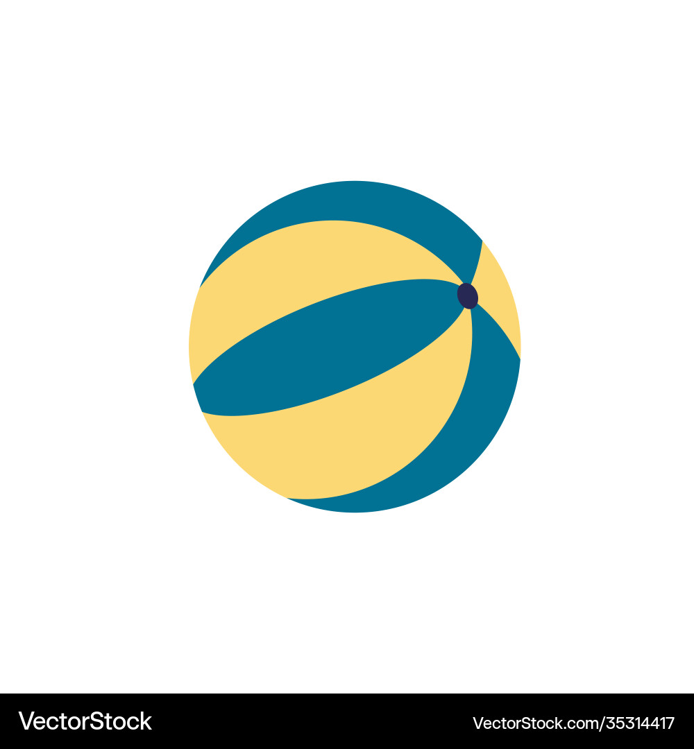 Ball flat icon color simple element from summer vector image