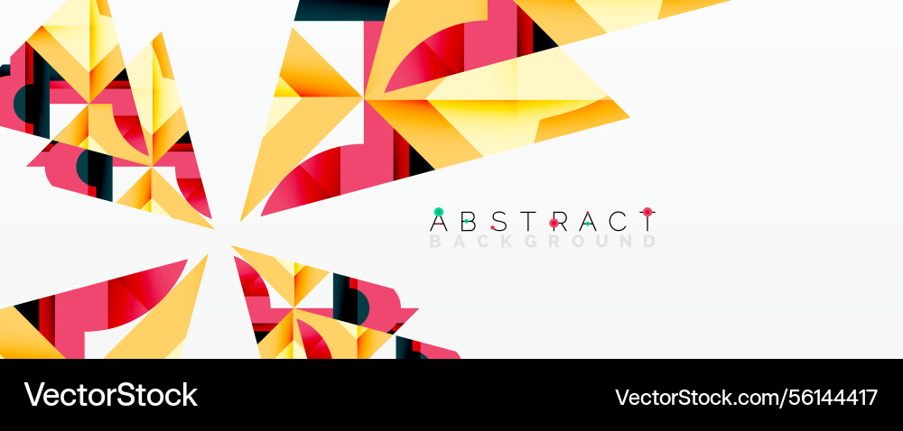 Bright geometric shapes overlap creating dynamic Vector Image