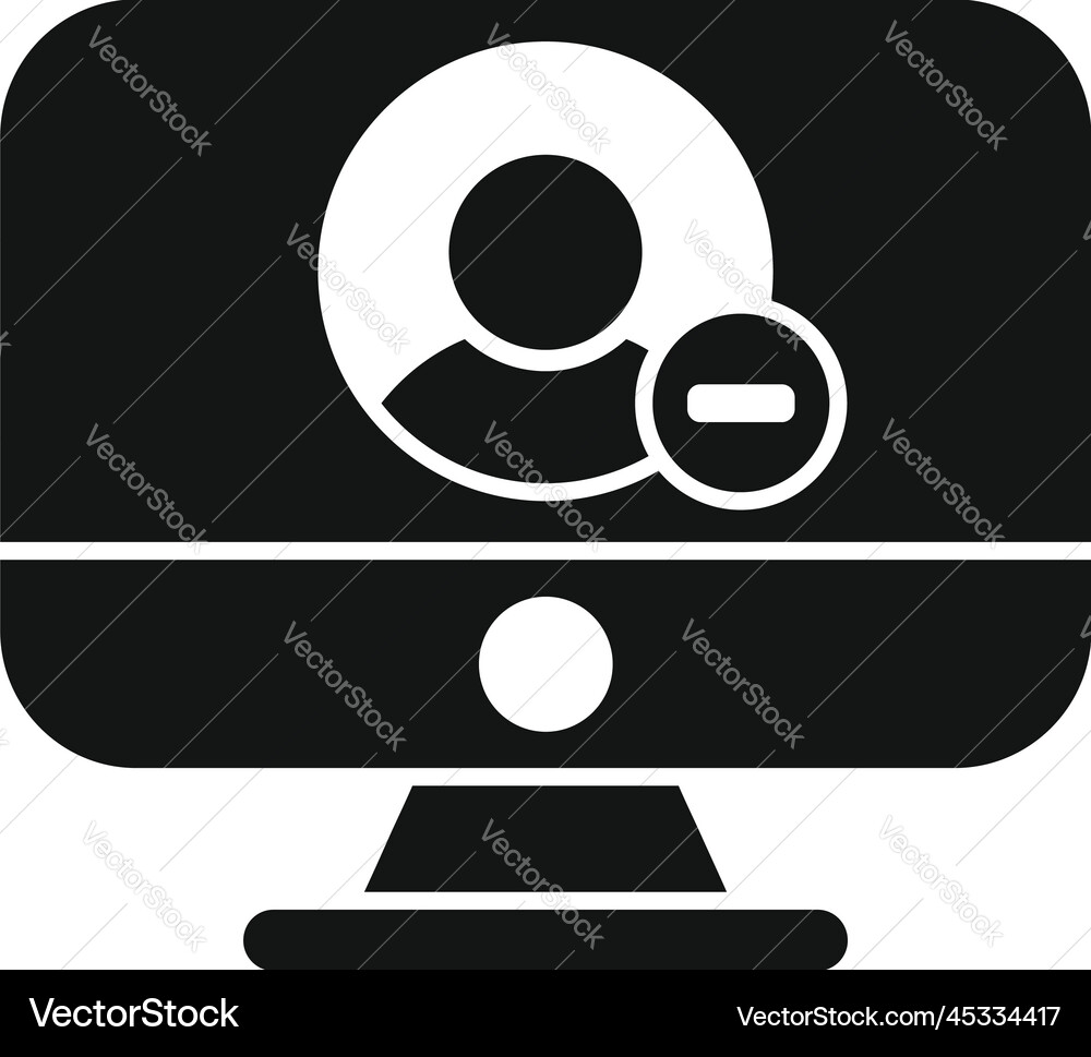 Computer user delete icon simple people Computer user delete icon simple people vector image