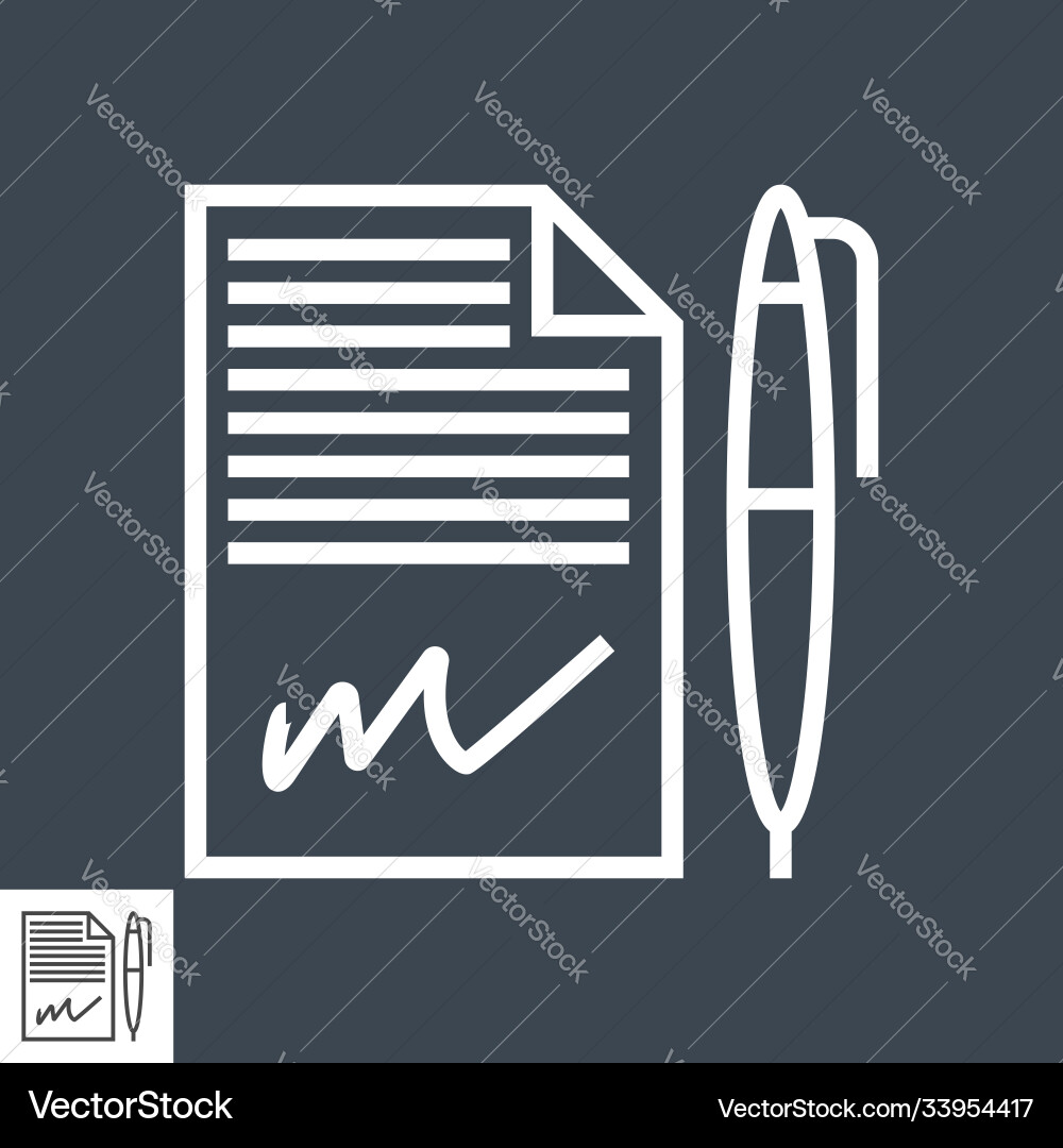 Contract line icon Vector Image