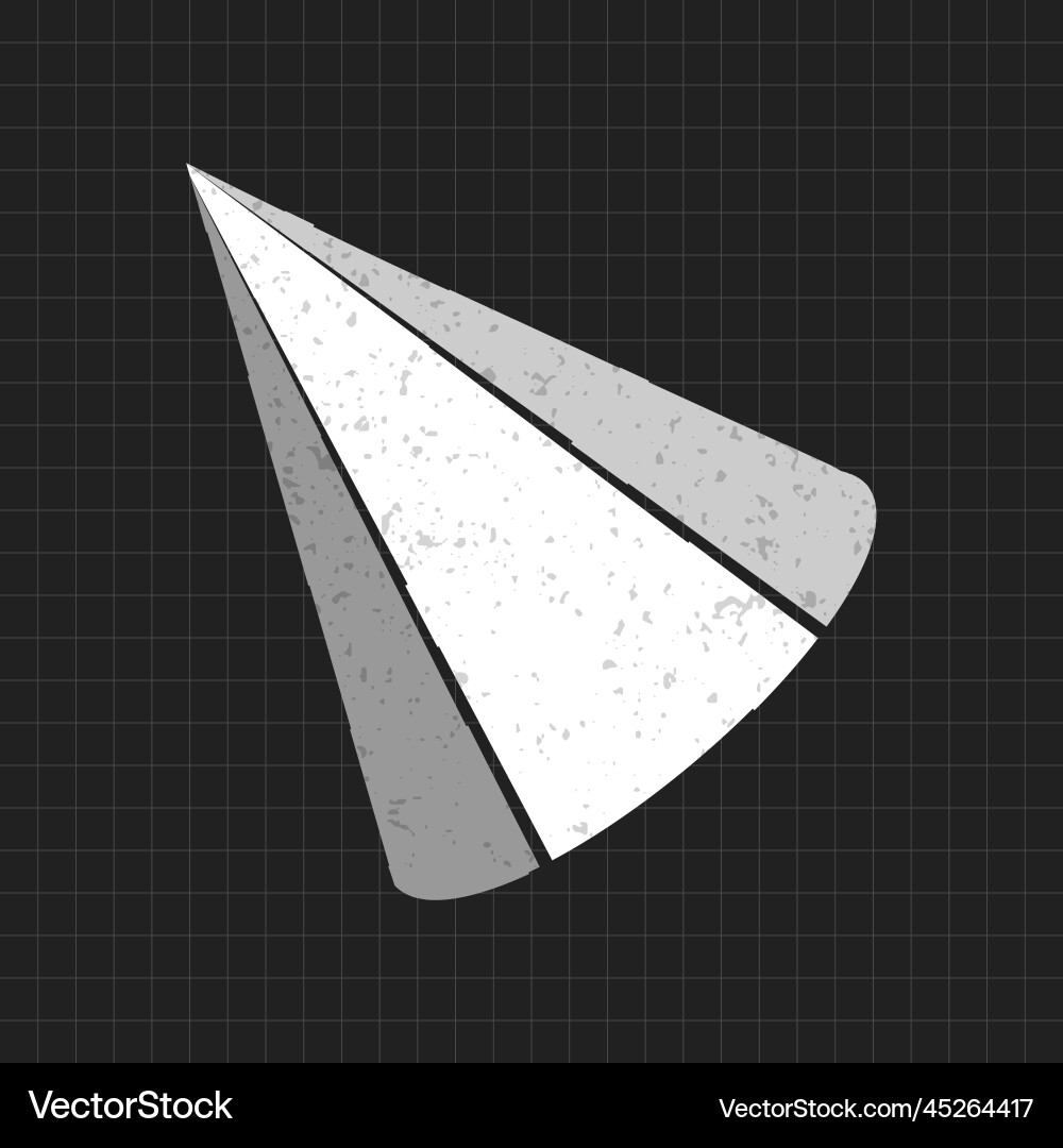 Distorted 3d hexagonal cone on a black background vector image