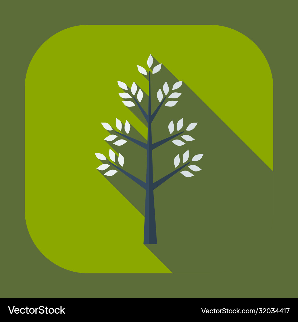 Flat modern design with shadow icons tree vector image