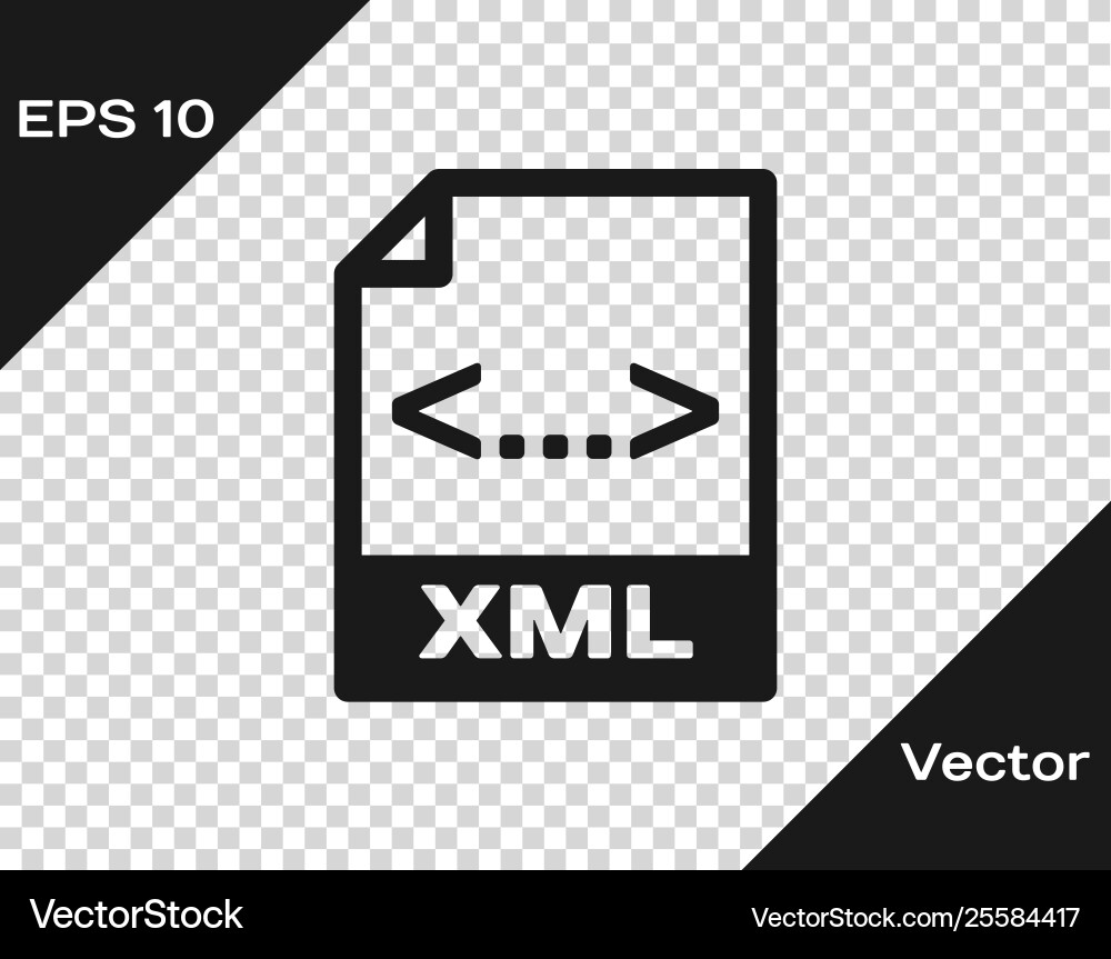 Grey xml file document icon download button vector image