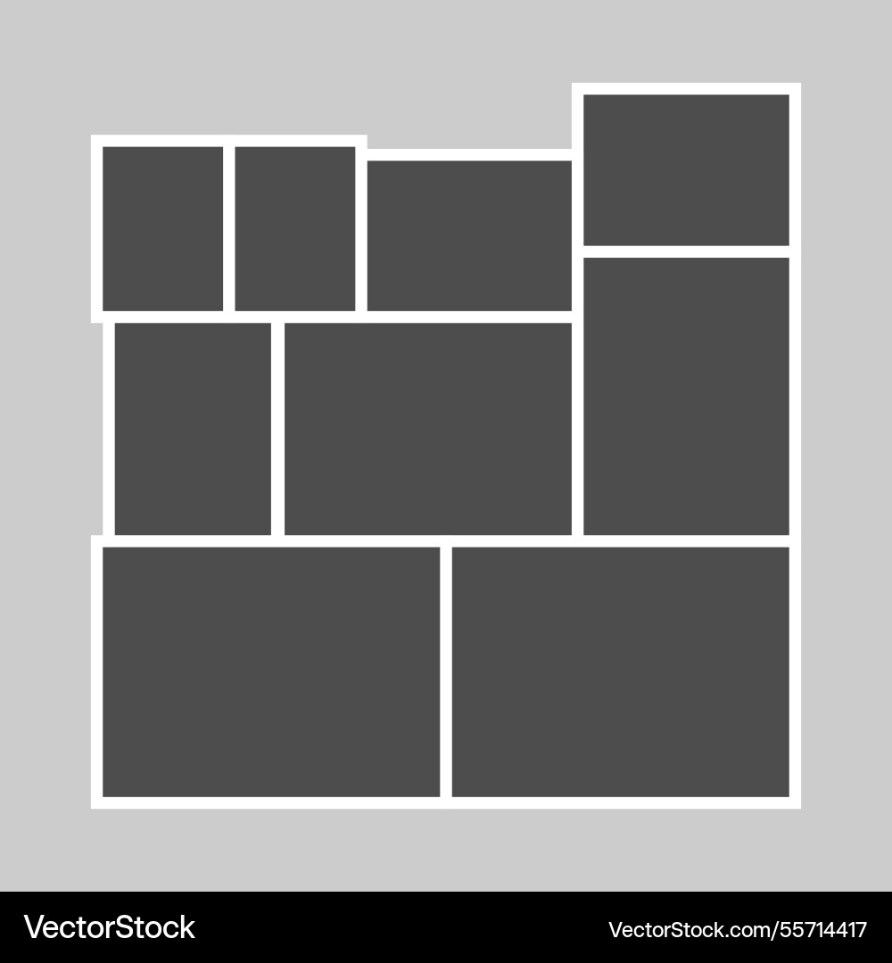Grid template with empty photo frames designed Grid template with empty photo frames designed Vector Image