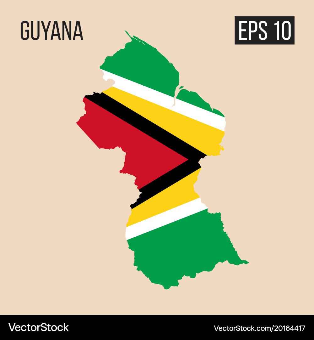 Guyana map border with flag eps10 Vector Image