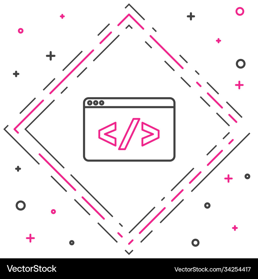 Line web design and front end development icon Line web design and front end development icon vector image
