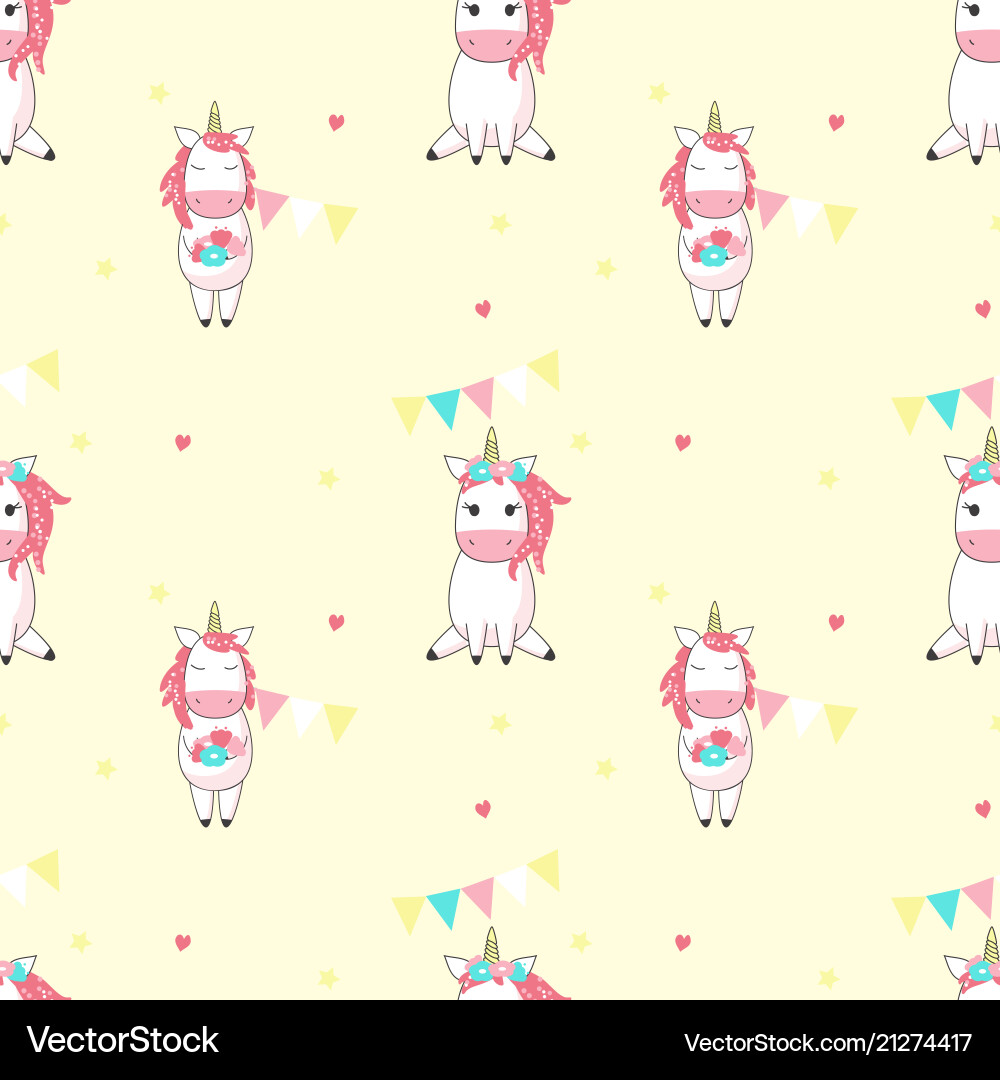 Magical Unicorn Seamless Pattern vector image