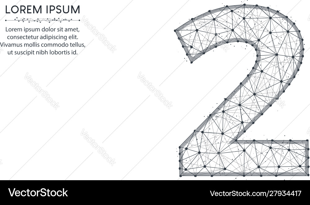Number 2 low poly design mathematics abstract Number 2 low poly design mathematics abstract vector image