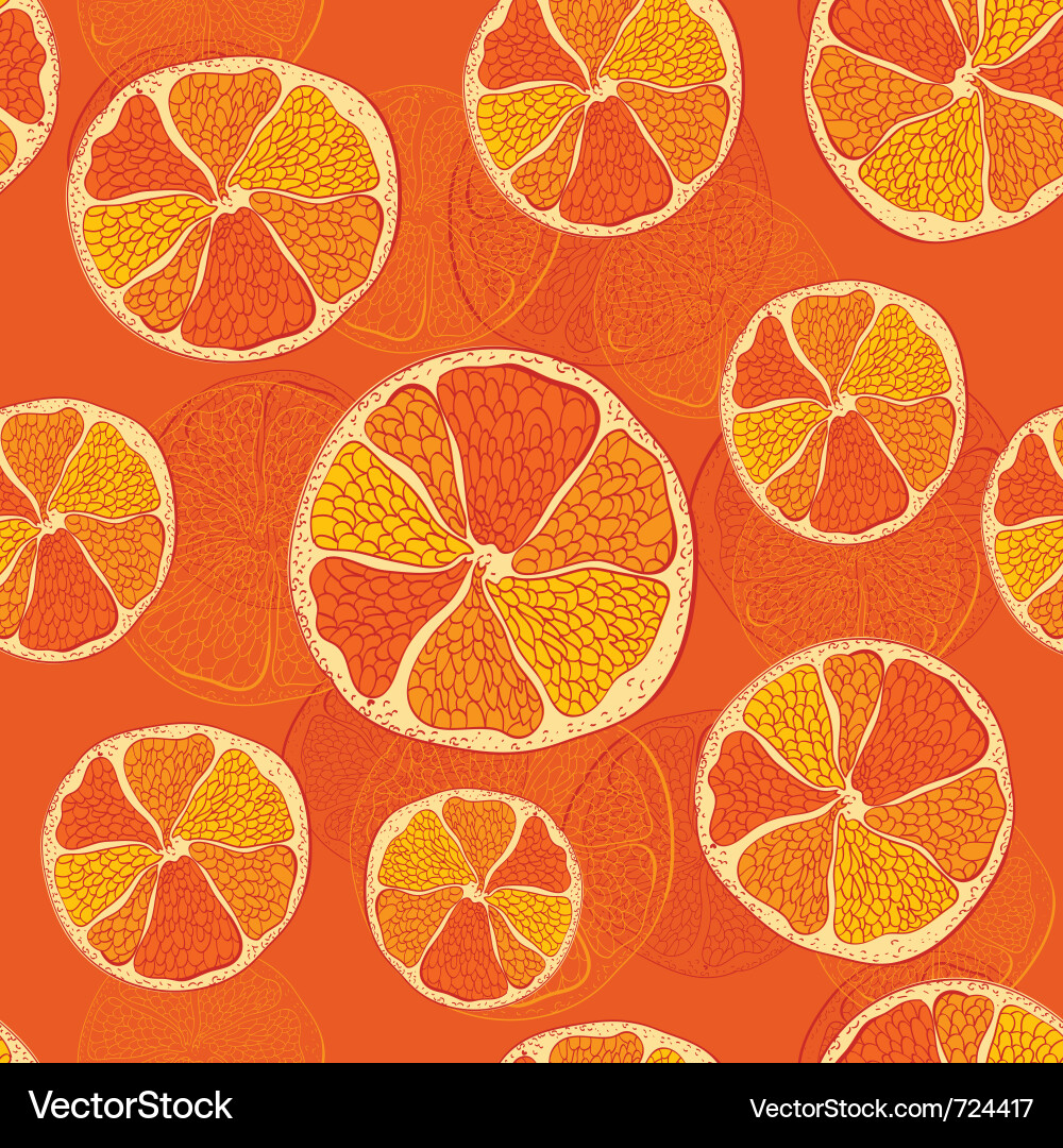 Oranges Seamless Pattern vector image