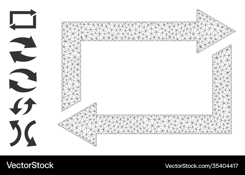 Polygonal net exchange arrows icon with simple Polygonal net exchange arrows icon with simple vector image