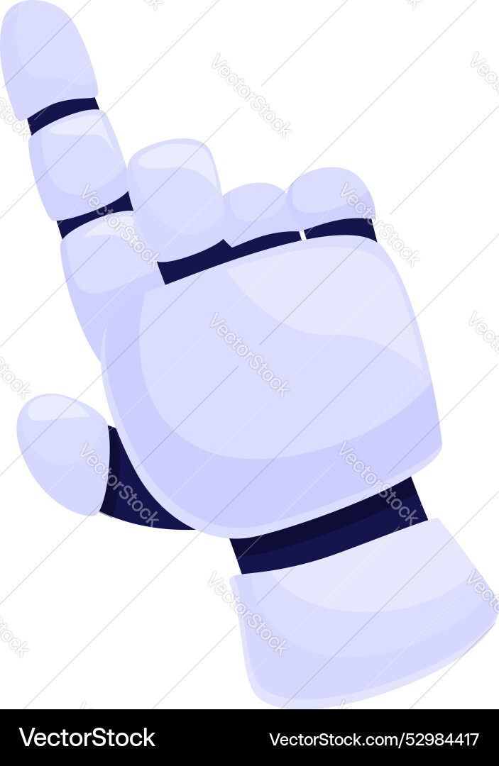 Robot hand pointing up with index finger vector image