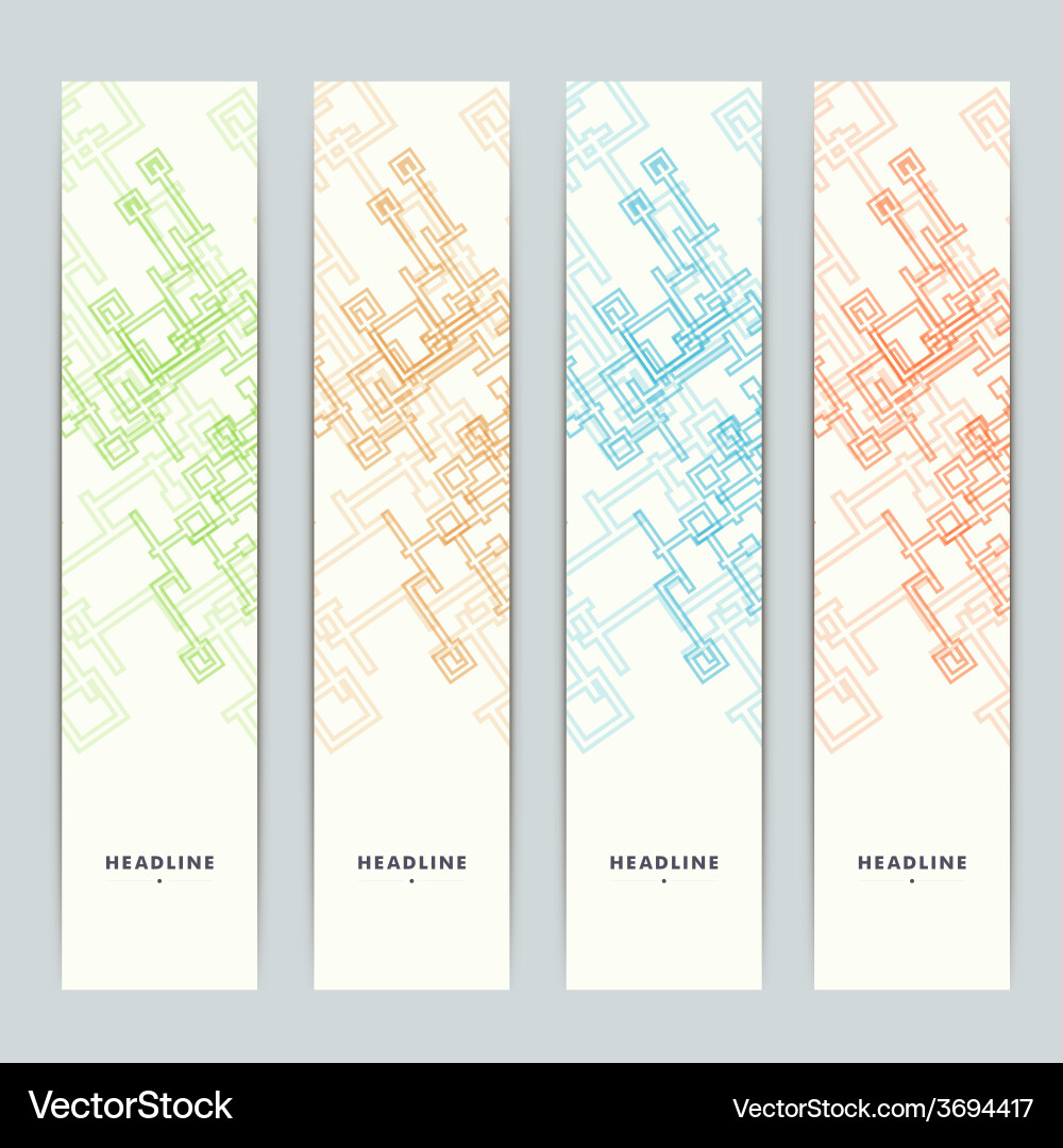 Set of abstract shapes on color background vector image