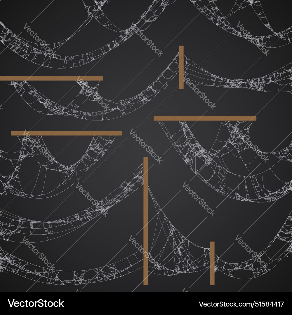 Set of cobwebs dangling from ceiling Set of cobwebs dangling from ceiling Vector Image
