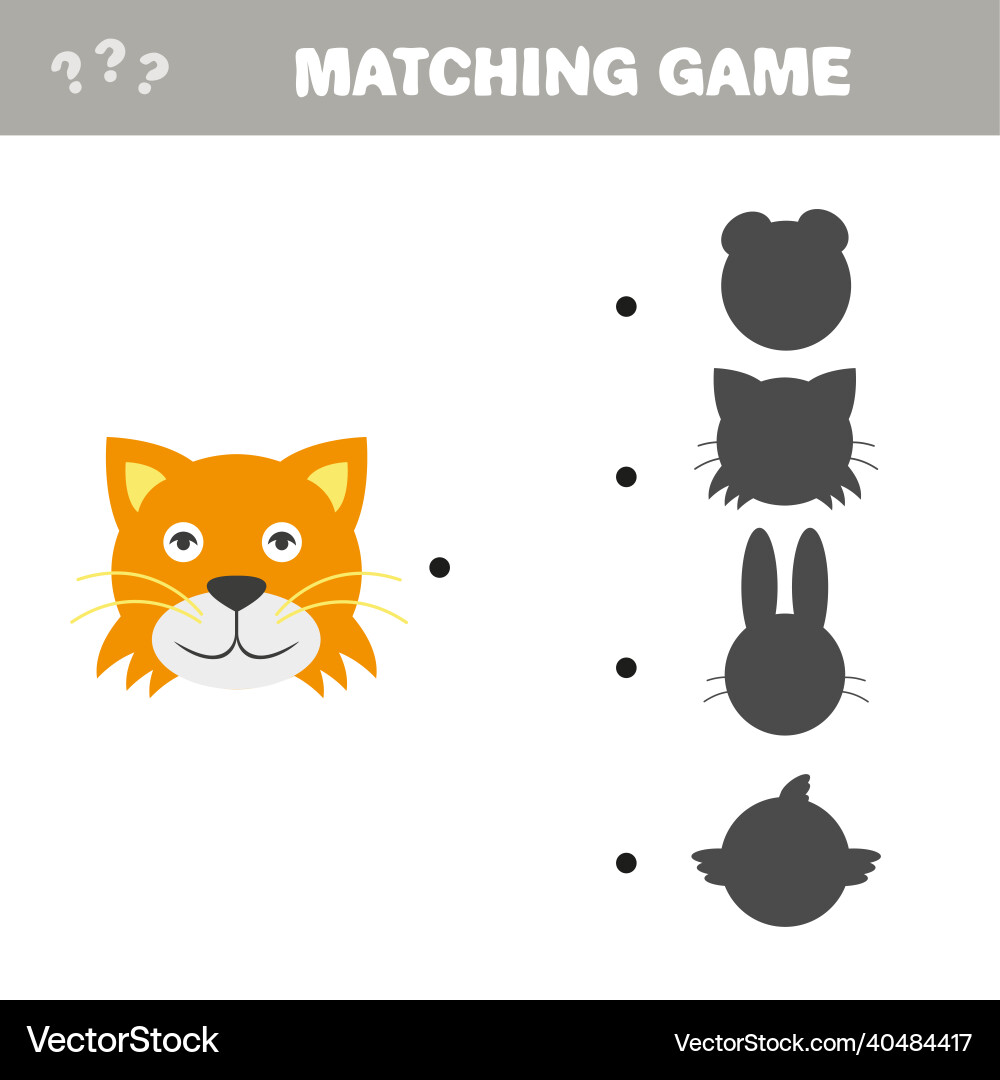 Shadow matching game of make Vector Image