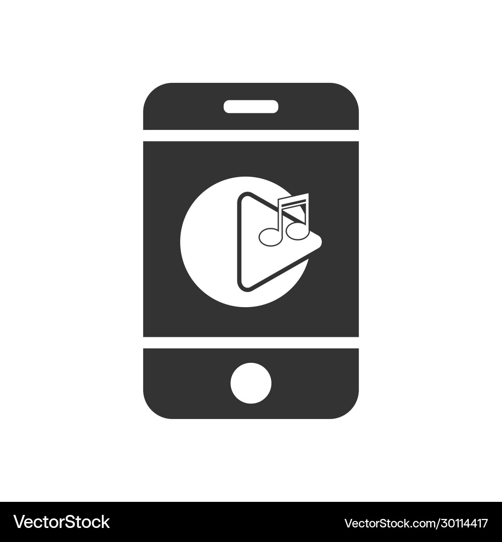 Smartphone with a player or button to play vector image