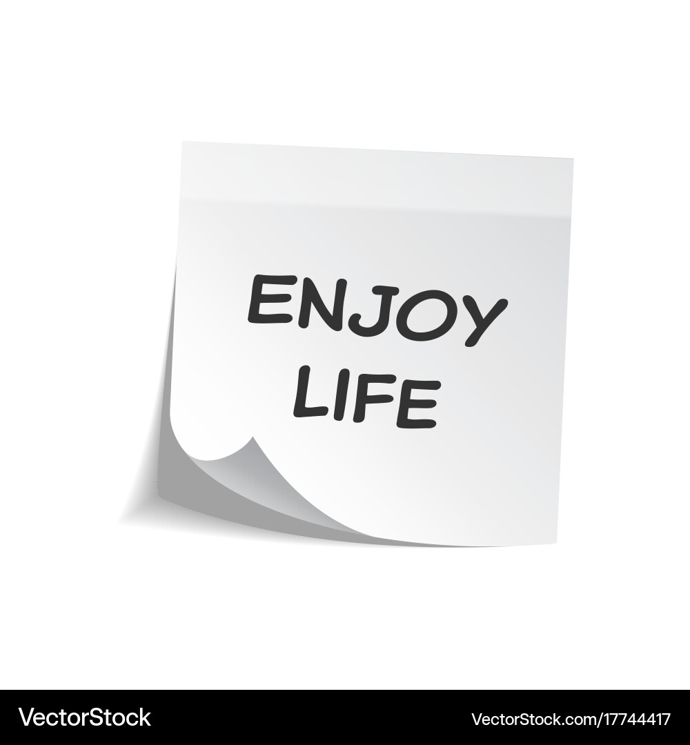 Sticky note with text and shadow isolated vector image