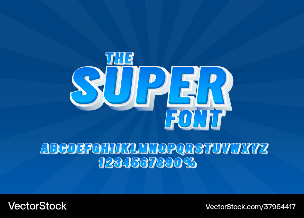 Super font set collection letters and numbers Super font set collection letters and numbers vector image
