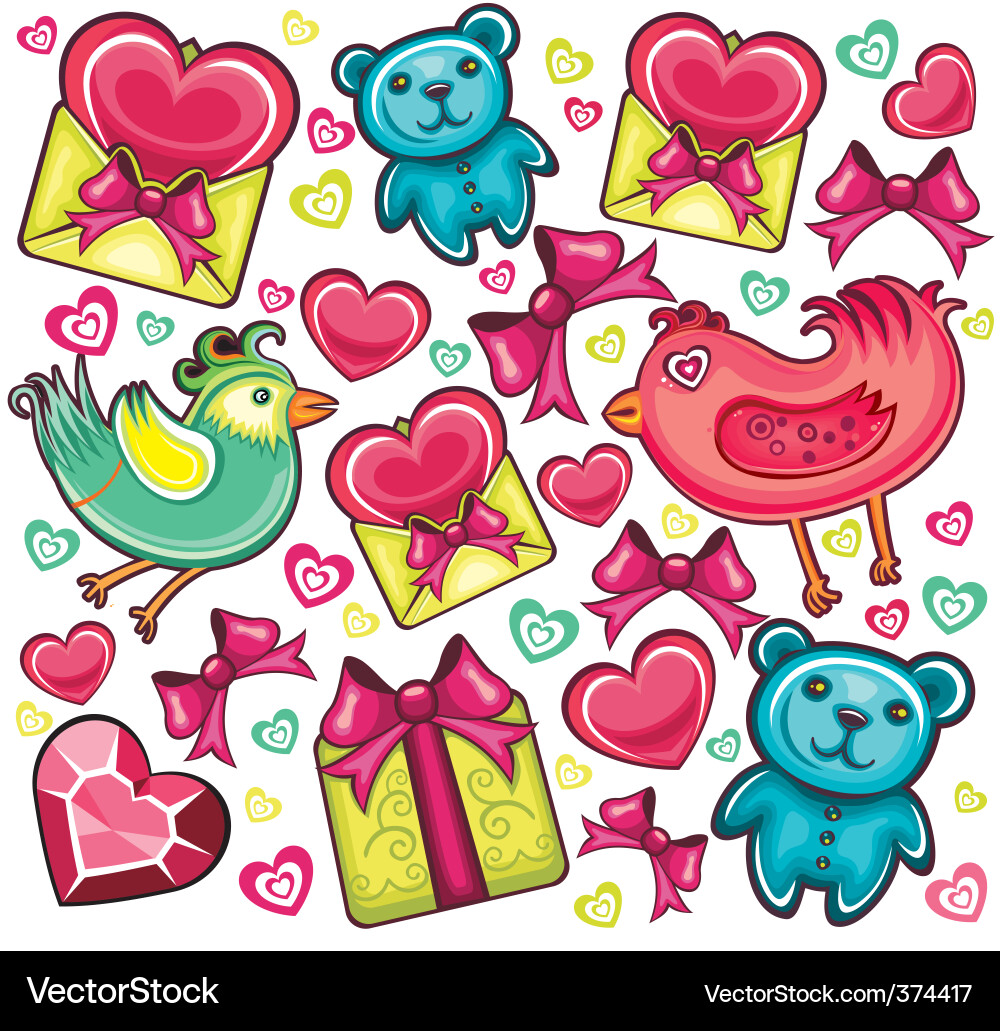 Valentines day pattern vector image