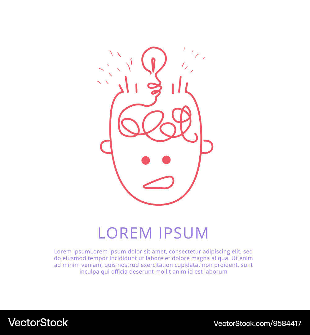 Way of the idea through brain vector image