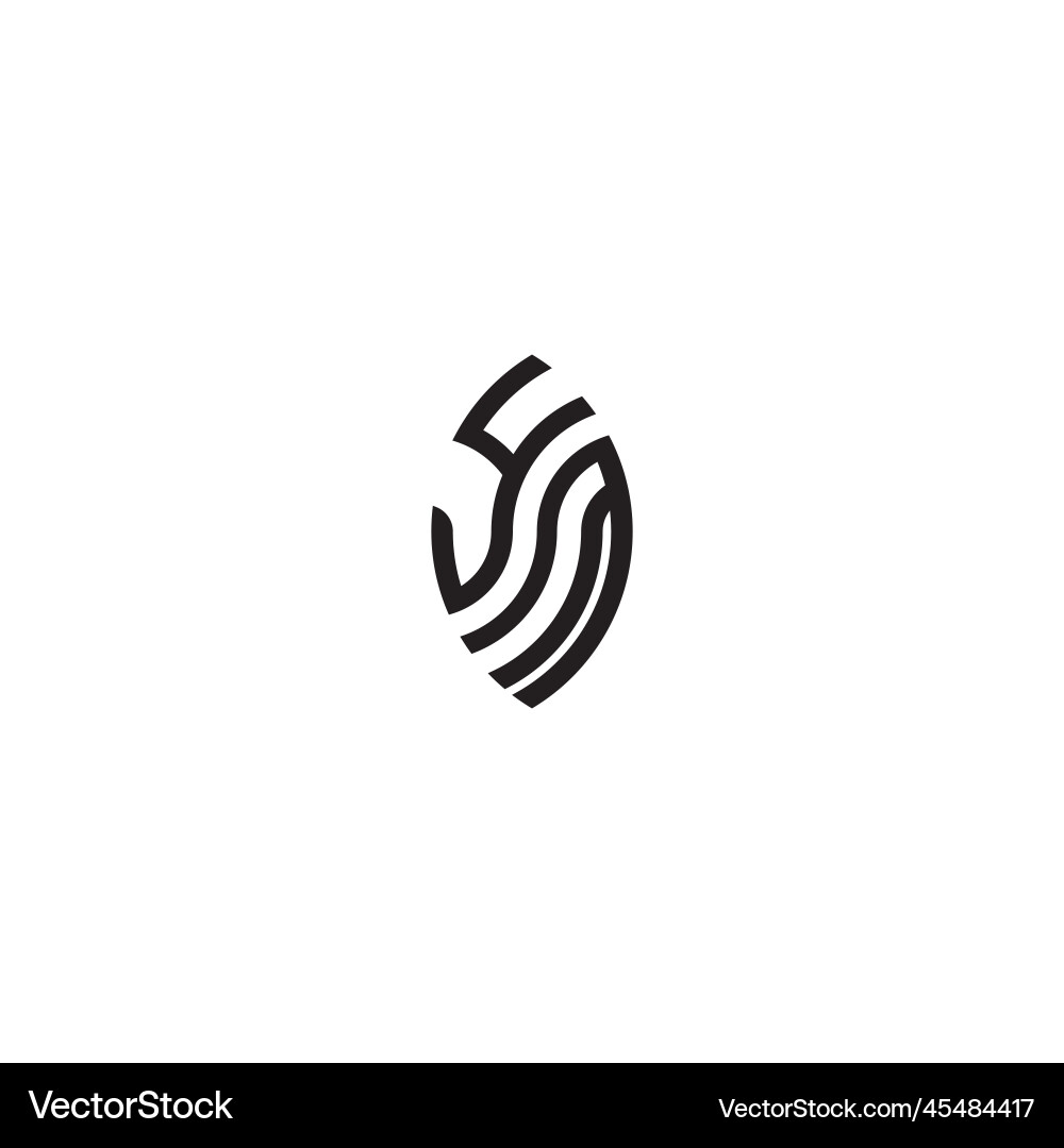 Ym leaf shape line initial concept with high Ym leaf shape line initial concept with high Vector Image